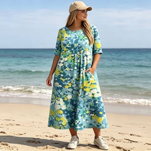 Herra – Robe Midi Florale Aquarelle