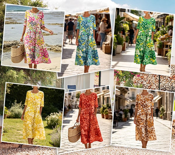 Herra – Robe Midi Florale Aquarelle