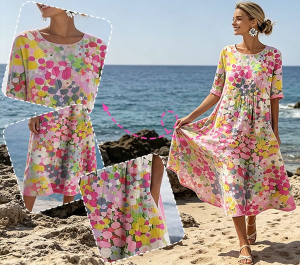 Herra – Robe Midi Florale Aquarelle
