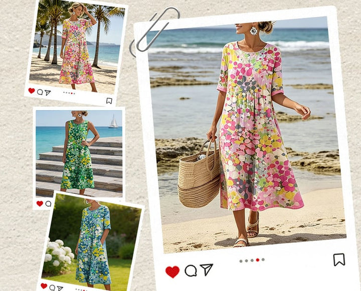 Herra – Robe Midi Florale Aquarelle